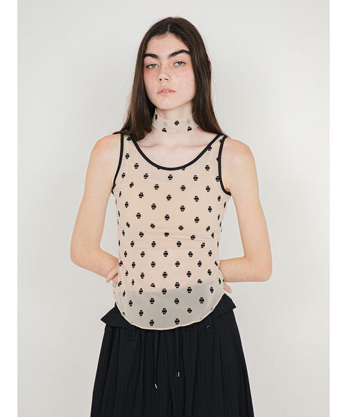 SORIN（ソリン　）の「SWANLAKE Choker Tanktop/スワンレイク チョーカータンクトップ（タンクトップ・レディース・ブラック/ベージュ/サーモンピンク/ミント・38）」の8枚目の写真