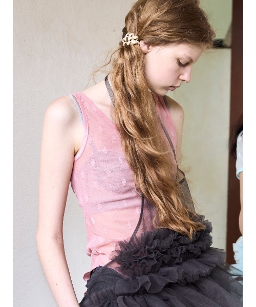 SORIN（ソリン　）の「SWANLAKE Choker Tanktop/スワンレイク チョーカータンクトップ（タンクトップ・レディース・ブラック/ベージュ/サーモンピンク/ミント・38）」の4枚目の写真