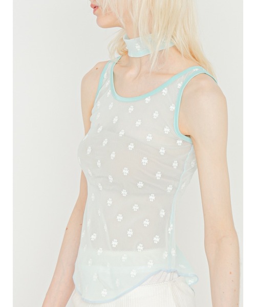 SORIN（ソリン　）の「SWANLAKE Choker Tanktop/スワンレイク チョーカータンクトップ（タンクトップ・レディース・ブラック/ベージュ/サーモンピンク/ミント・38）」の3枚目の写真