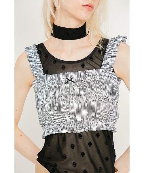SORIN（ソリン　）の「SWANLAKE Choker Tanktop/スワンレイク チョーカータンクトップ（タンクトップ・レディース・ブラック/ベージュ/サーモンピンク/ミント・38）」の2枚目の写真