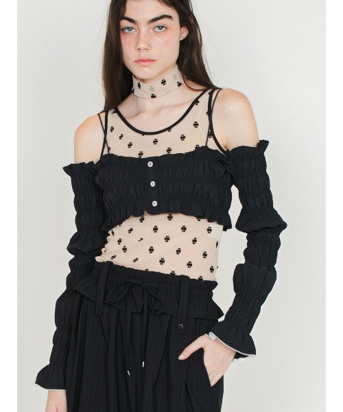 SORIN（ソリン　）の「SWANLAKE Choker Tanktop/スワンレイク チョーカータンクトップ（タンクトップ・レディース・ブラック/ベージュ/サーモンピンク/ミント・38）」の12枚目の写真