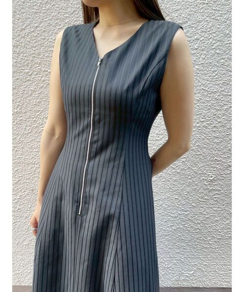 セール】フロントZIPミックスカラーワンピース 【夏服】（ワンピース