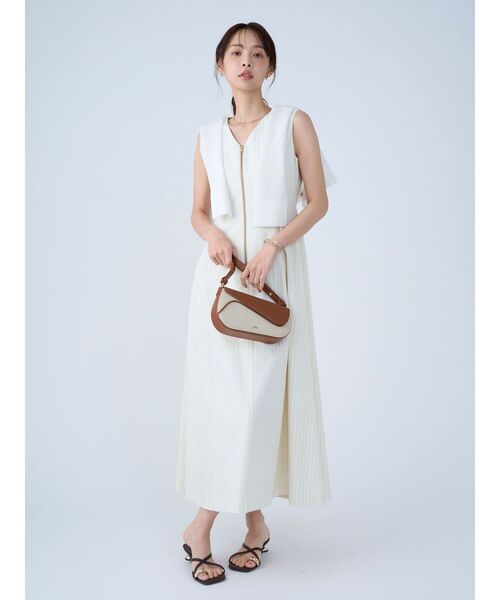 LAGUNAMOON（ラグナムーン）の「フロントZIPミックスカラーワンピース 【夏服】（ワンピース・レディース・ブラック/アイボリー/ライトグリーン・MEDIUM/SMALL）」の19枚目の写真