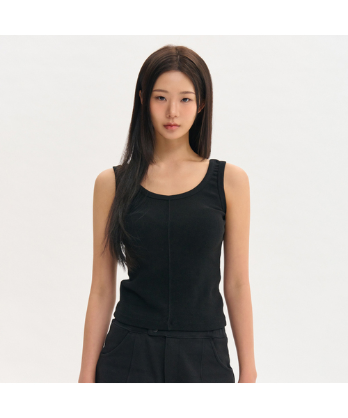 NINEZ(ナインゼット)の「シグネチャースリムスリーブレス(2カラー)(Tシャツ/カットソー・レディース・ホワイト/ブラック・SMALL/MEDIUM)」の1枚目の写真