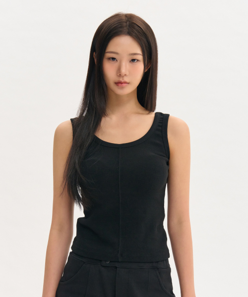 NINEZ(ナインゼット)の「シグネチャースリムスリーブレス(2カラー)(Tシャツ/カットソー・レディース・ホワイト/ブラック・SMALL/MEDIUM)」の3枚目の写真