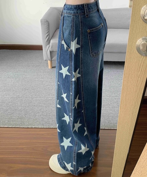 FAVORITO(ファヴォリート)の「プリントリラックスデニムパンツ(デニムパンツ・レディース・ダークブルー/ライトブルー・S/L/M)」の10枚目の写真