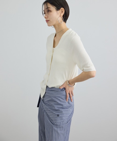 SALON adam et rope'(サロン アダム エ ロペ)の「エンザイムコットンストール / FABRICA(ストール/ショール・レディース・ブルー系その他4/ベージュ・FREE)」の6枚目の写真