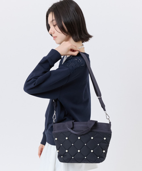 SM BUCKET TOTE W PEARLS ディープシーパール（トートバッグ