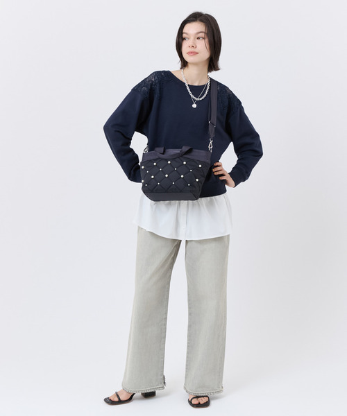 SM BUCKET TOTE W PEARLS ディープシーパール（トートバッグ