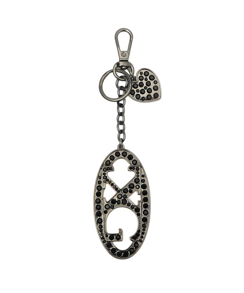 X-girl(エックスガール)の「XG RHINESTONE KEYRING(キーホルダー・レディース・シルバー/ブラック・ONE SIZE)」の2枚目の写真