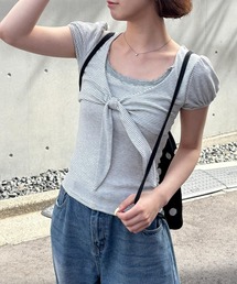 リボンボーダーTシャツ