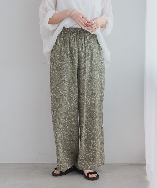 Apolina3-5y パンツ２枚 marlowe trouserとカーキ花柄 Art Mur】フラワープリントパンツ[プチ・プラスサイズあり]（その他