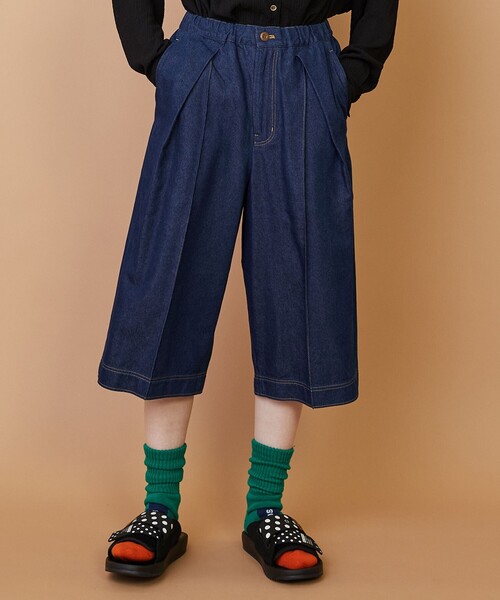 FRAPBOIS(フラボア)の「モイストデニム ハーフパンツ(その他パンツ・レディース・ブルー/ネイビー・2/1)」の2枚目の写真