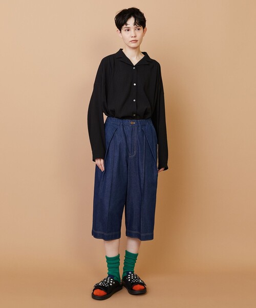 FRAPBOIS(フラボア)の「モイストデニム ハーフパンツ(その他パンツ・レディース・ブルー/ネイビー・2/1)」の8枚目の写真