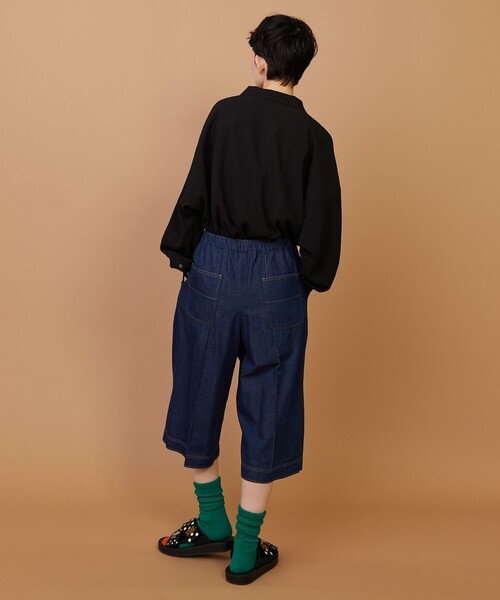FRAPBOIS(フラボア)の「モイストデニム ハーフパンツ(その他パンツ・レディース・ブルー/ネイビー・2/1)」の11枚目の写真