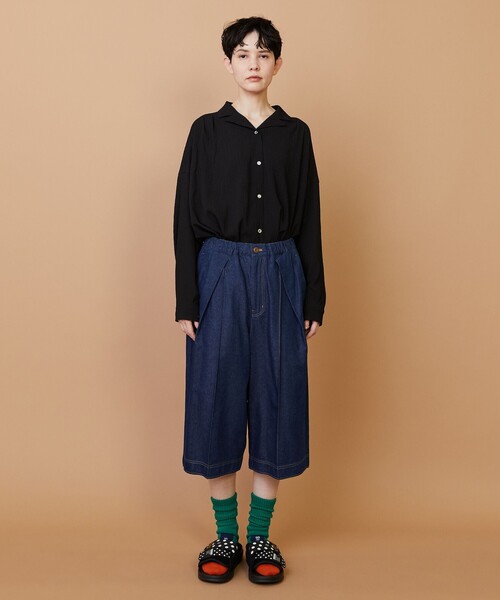 FRAPBOIS(フラボア)の「モイストデニム ハーフパンツ(その他パンツ・レディース・ブルー/ネイビー・2/1)」の12枚目の写真
