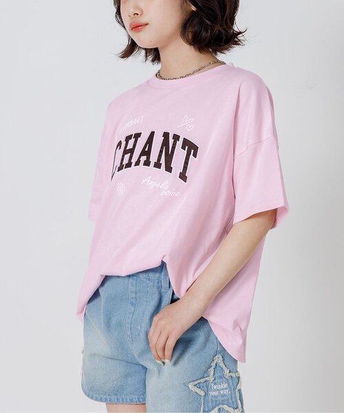 algy(アルジー)の「サテンアップリケロゴBIG半袖Tシャツ(Tシャツ/カットソー・キッズ・オフホワイト/サックスブルー/ピンク・160/150/140/130)」の3枚目の写真