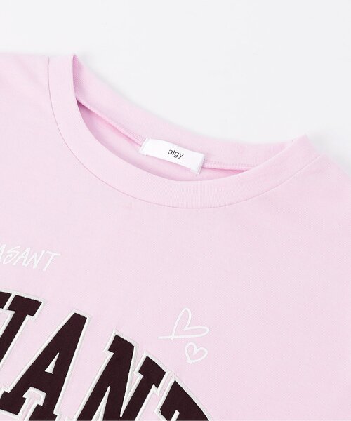 algy(アルジー)の「サテンアップリケロゴBIG半袖Tシャツ(Tシャツ/カットソー・キッズ・オフホワイト/サックスブルー/ピンク・160/150/140/130)」の6枚目の写真