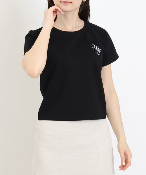 ASTORIA ODIER(アストリアオディール)の「ロゴ刺繍Tシャツ(Tシャツ/カットソー・レディース・ブラック/ホワイト・MEDIUM)」の8枚目の写真