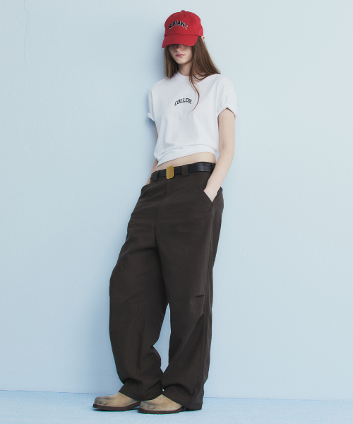 NOHANT（ノアン）の「LINEN PINTUCK PANTS BROWN（その他パンツ・メンズ・ダークブラウン・SMALL/MEDIUM/LARGE）」の6枚目の写真