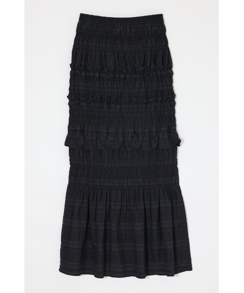 MOUSSY(マウジー)の「【セットアップ対応】PLAID GATHER マキシスカート(スカート・レディース・ベージュ系その他/ブラック/ホワイト系その他・1/2)」の3枚目の写真