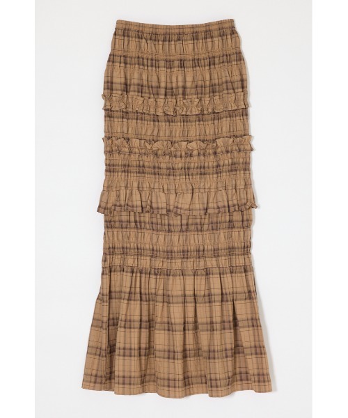 MOUSSY(マウジー)の「【セットアップ対応】PLAID GATHER マキシスカート(スカート・レディース・ベージュ系その他/ブラック/ホワイト系その他・1/2)」の5枚目の写真