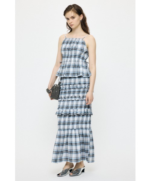 MOUSSY(マウジー)の「【セットアップ対応】PLAID GATHER マキシスカート(スカート・レディース・ベージュ系その他/ブラック/ホワイト系その他・1/2)」の7枚目の写真