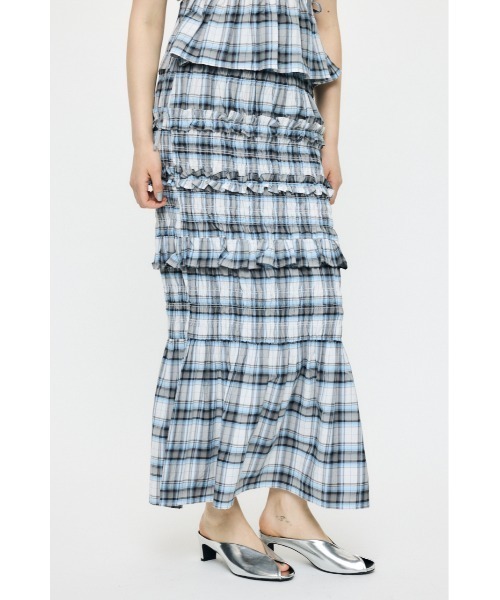 MOUSSY(マウジー)の「【セットアップ対応】PLAID GATHER マキシスカート(スカート・レディース・ベージュ系その他/ブラック/ホワイト系その他・1/2)」の9枚目の写真