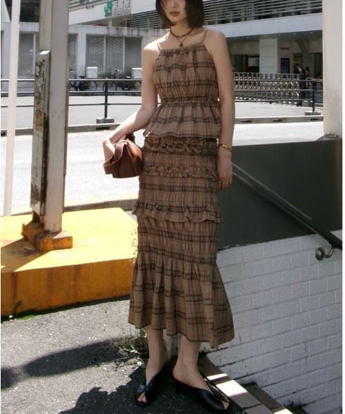 MOUSSY(マウジー)の「【セットアップ対応】PLAID GATHER マキシスカート(スカート・レディース・ベージュ系その他/ブラック/ホワイト系その他・1/2)」の16枚目の写真