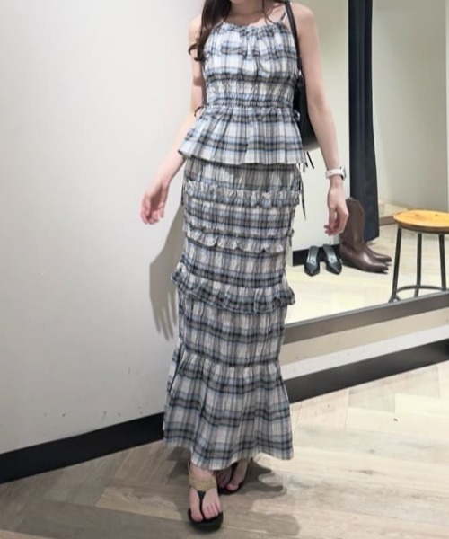 MOUSSY(マウジー)の「【セットアップ対応】PLAID GATHER マキシスカート(スカート・レディース・ベージュ系その他/ブラック/ホワイト系その他・1/2)」の19枚目の写真