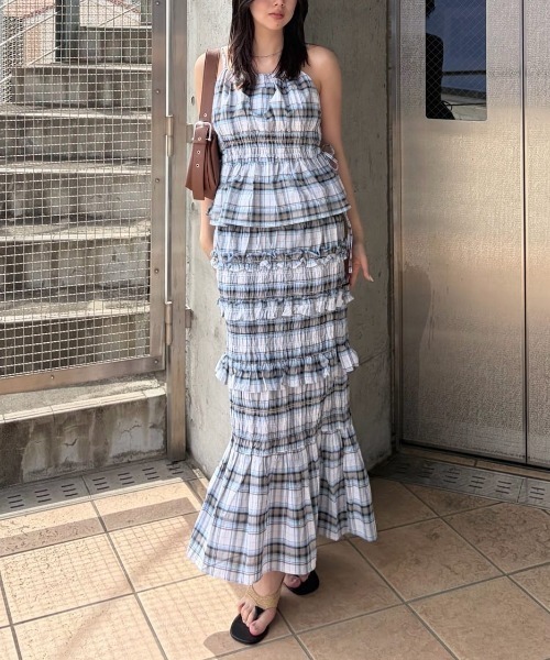 MOUSSY(マウジー)の「【セットアップ対応】PLAID GATHER マキシスカート(スカート・レディース・ベージュ系その他/ブラック/ホワイト系その他・1/2)」の20枚目の写真