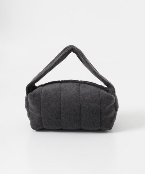 KBF(ケイビーエフ)の「パイルミニBAG(ハンドバッグ・レディース・チャコールグレー/ピンク・ONE)」の8枚目の写真