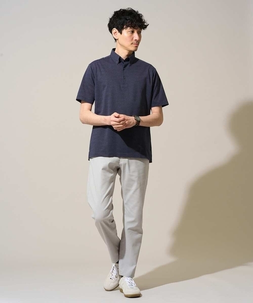 a.v.v(アーヴェヴェ)の「【吸水速乾 / クールビズ】ボタンダウン ポロシャツ / ALTMA(アルティマ)(Tシャツ/カットソー・メンズ・ライトグレー/ブルー・48/50/46)」の18枚目の写真
