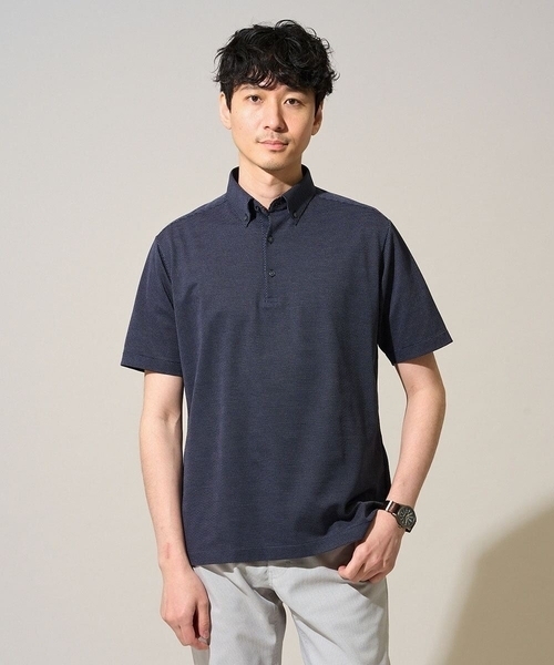 a.v.v(アーヴェヴェ)の「【吸水速乾 / クールビズ】ボタンダウン ポロシャツ / ALTMA(アルティマ)(Tシャツ/カットソー・メンズ・ライトグレー/ブルー・48/50/46)」の11枚目の写真