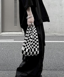 YACA（ヤーカ）の「Checkerd Knit Mini Bag/チェッカードニットミニバッグ（ハンドバッグ）」