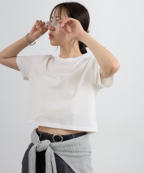 COLONY 2139（コロニートゥーワンスリーナイン）の「【WEB限定/リバイバル】バックロゴ刺繍コンパクトTシャツ（Tシャツ/カットソー・レディース・イエロー/オフホワイト/アイボリー/ベビーピンク・FREE）」の19枚目の写真