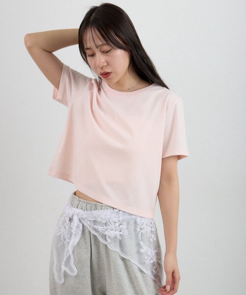 COLONY 2139（コロニートゥーワンスリーナイン）の「【WEB限定/リバイバル】バックロゴ刺繍コンパクトTシャツ（Tシャツ/カットソー・レディース・イエロー/オフホワイト/アイボリー/ベビーピンク・FREE）」の8枚目の写真