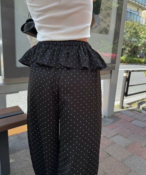 WILLFULLY(ウィルフリー)の「ruffle waist satin polka dot relax PT(その他パンツ・レディース・ブラック/ブラウン・FREE)」の9枚目の写真