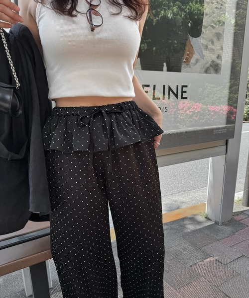 WILLFULLY(ウィルフリー)の「ruffle waist satin polka dot relax PT(その他パンツ・レディース・ブラック/ブラウン・FREE)」の11枚目の写真
