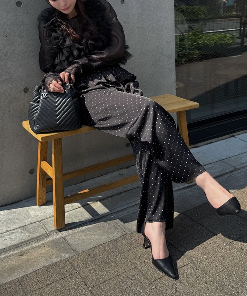 WILLFULLY(ウィルフリー)の「ruffle waist satin polka dot relax PT(その他パンツ・レディース・ブラック/ブラウン・FREE)」の13枚目の写真