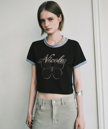 BUTTERFLY RINGER CROP TOP_CHARCOAL