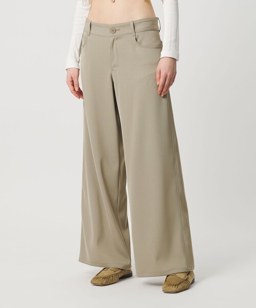 H BEAUTY&YOUTH UNITED ARROWS(エイチビューティーアンドユースユナイテッドアローズ)の「<H>ポリエステルツイル 5P ローウエストパンツ(その他パンツ・レディース・ナチュラル/ブラック・S/M)」の3枚目の写真