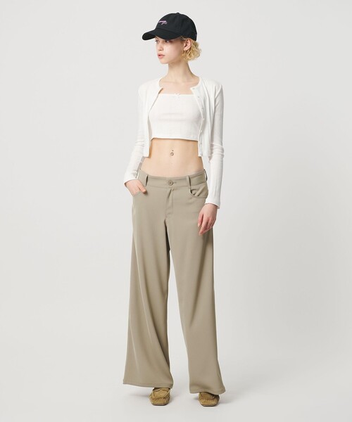 H BEAUTY&YOUTH UNITED ARROWS(エイチビューティーアンドユースユナイテッドアローズ)の「<H>ポリエステルツイル 5P ローウエストパンツ(その他パンツ・レディース・ナチュラル/ブラック・S/M)」の5枚目の写真