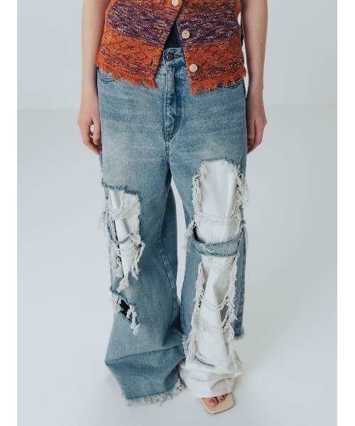 ELCHELE(エルチェレ)の「BOROBORO E69 DENIM(デニムパンツ・レディース・ブルー・25inch/24inch/26inch)」の3枚目の写真