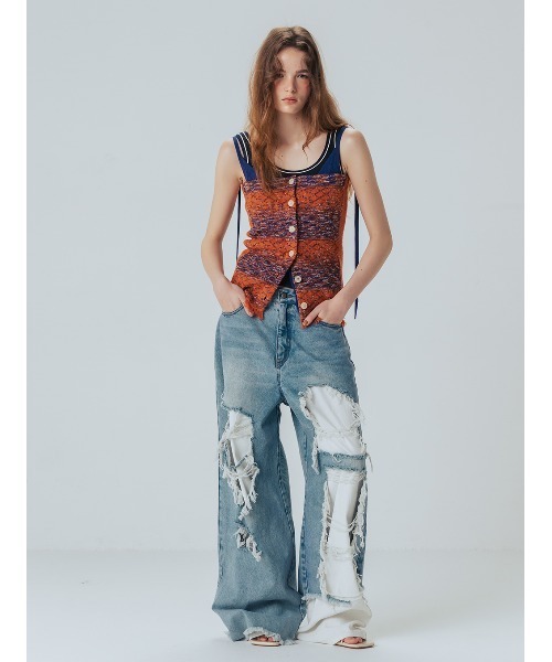 ELCHELE(エルチェレ)の「BOROBORO E69 DENIM(デニムパンツ・レディース・ブルー・25inch/24inch/26inch)」の4枚目の写真