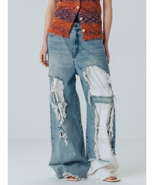 ELCHELE(エルチェレ)の「BOROBORO E69 DENIM(デニムパンツ・レディース・ブルー・25inch/24inch/26inch)」の2枚目の写真