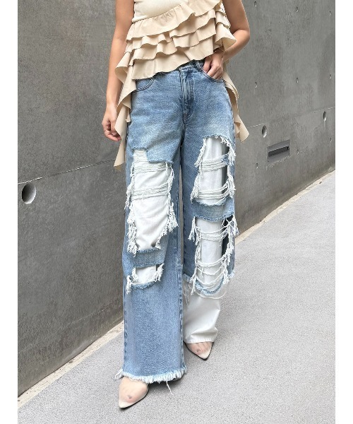 ELCHELE(エルチェレ)の「BOROBORO E69 DENIM(デニムパンツ・レディース・ブルー・25inch/24inch/26inch)」の10枚目の写真