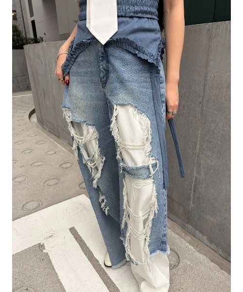 ELCHELE(エルチェレ)の「BOROBORO E69 DENIM(デニムパンツ・レディース・ブルー・25inch/24inch/26inch)」の14枚目の写真
