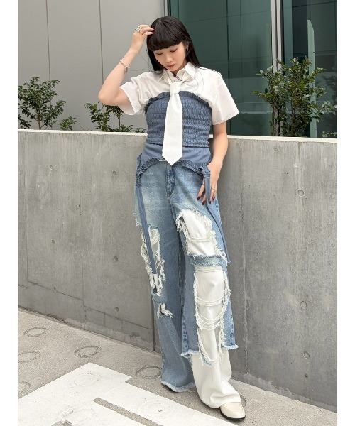 ELCHELE(エルチェレ)の「BOROBORO E69 DENIM(デニムパンツ・レディース・ブルー・25inch/24inch/26inch)」の12枚目の写真