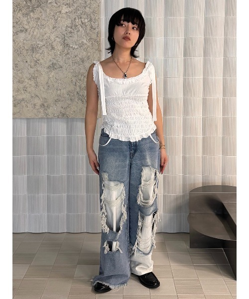 ELCHELE(エルチェレ)の「BOROBORO E69 DENIM(デニムパンツ・レディース・ブルー・25inch/24inch/26inch)」の15枚目の写真